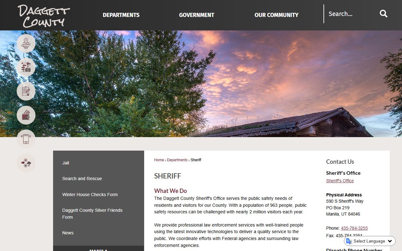 Daggett County police blotter sheriff office page