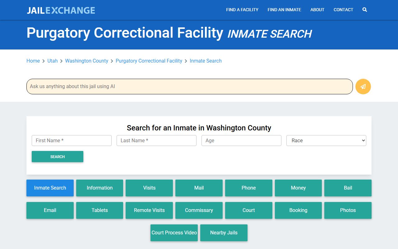 Washington County police blotter Purgatory Correctional Facility search page